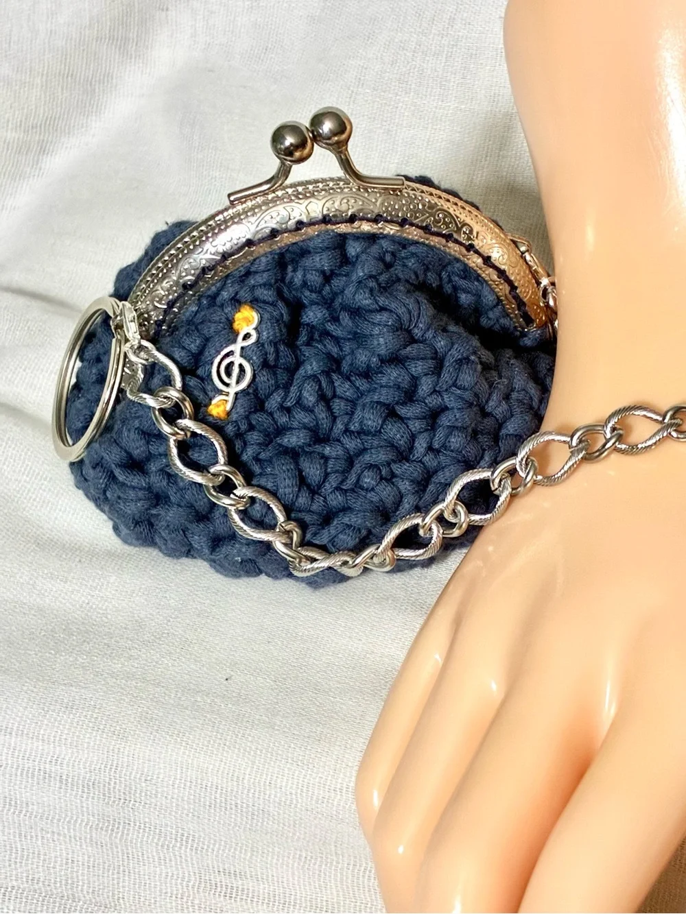 Charcoal Gray Boutique Melody Evening Wristlet, Coin Purse, Big Storage